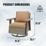 Classic Wicker 360° Swivel Glider Chair,Set of 2, Beige/Beige, Red, Dark Blue, Tan, Black - Eagle Peak Custom Canopy Tent