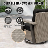 Classic Wicker 360° Swivel Glider Chair,Set of 2, Beige/Beige, Red, Dark Blue, Tan, Black - Eagle Peak Custom Canopy Tent