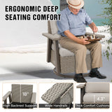 Classic Wicker 360° Swivel Glider Chair,Set of 2, Beige/Beige, Red, Dark Blue, Tan, Black - Eagle Peak Custom Canopy Tent