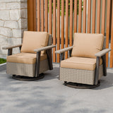 Classic Wicker 360° Swivel Glider Chair,Set of 2, Beige/Beige, Red, Dark Blue, Tan, Black - Eagle Peak Custom Canopy Tent