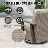Classic Wicker Patio Bistro Set of 3, Beige/Beige, Red, Dark Blue, Tan, Black - Eagle Peak Custom Canopy Tent