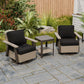 Classic Wicker Patio Bistro Set of 3, Beige/Beige, Red, Dark Blue, Tan, Black - Eagle Peak Custom Canopy Tent