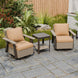 Classic Wicker Patio Bistro Set of 3, Beige/Beige, Red, Dark Blue, Tan, Black - Eagle Peak Custom Canopy Tent