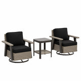 Classic Wicker Patio Bistro Set of 3, Beige/Beige, Red, Dark Blue, Tan, Black - Eagle Peak Custom Canopy Tent