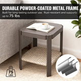 Classic Wicker Patio Side Table, Brown/Beige - Eagle Peak Custom Canopy Tent