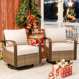 Coastal Vista Outdoor Swivel Wicker Rocker Chairs, Contains 2 Chairs - Eagle Peak Custom Canopy Tent