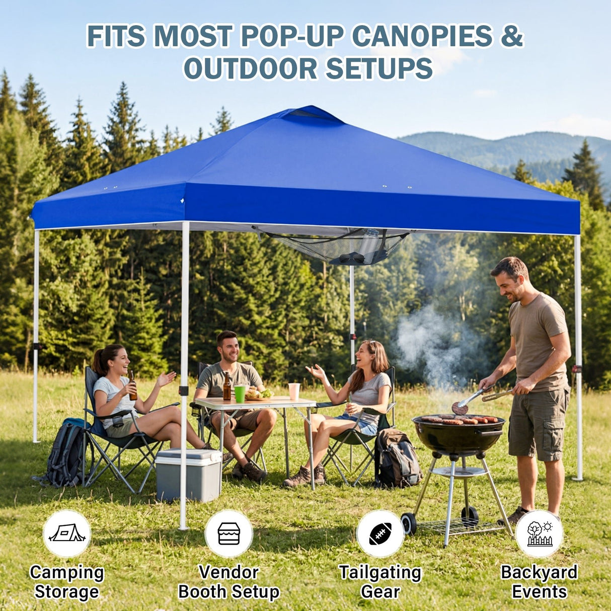 Compact Corner Mesh Shelf for Canopy Tent - Eagle Peak Custom Canopy Tent