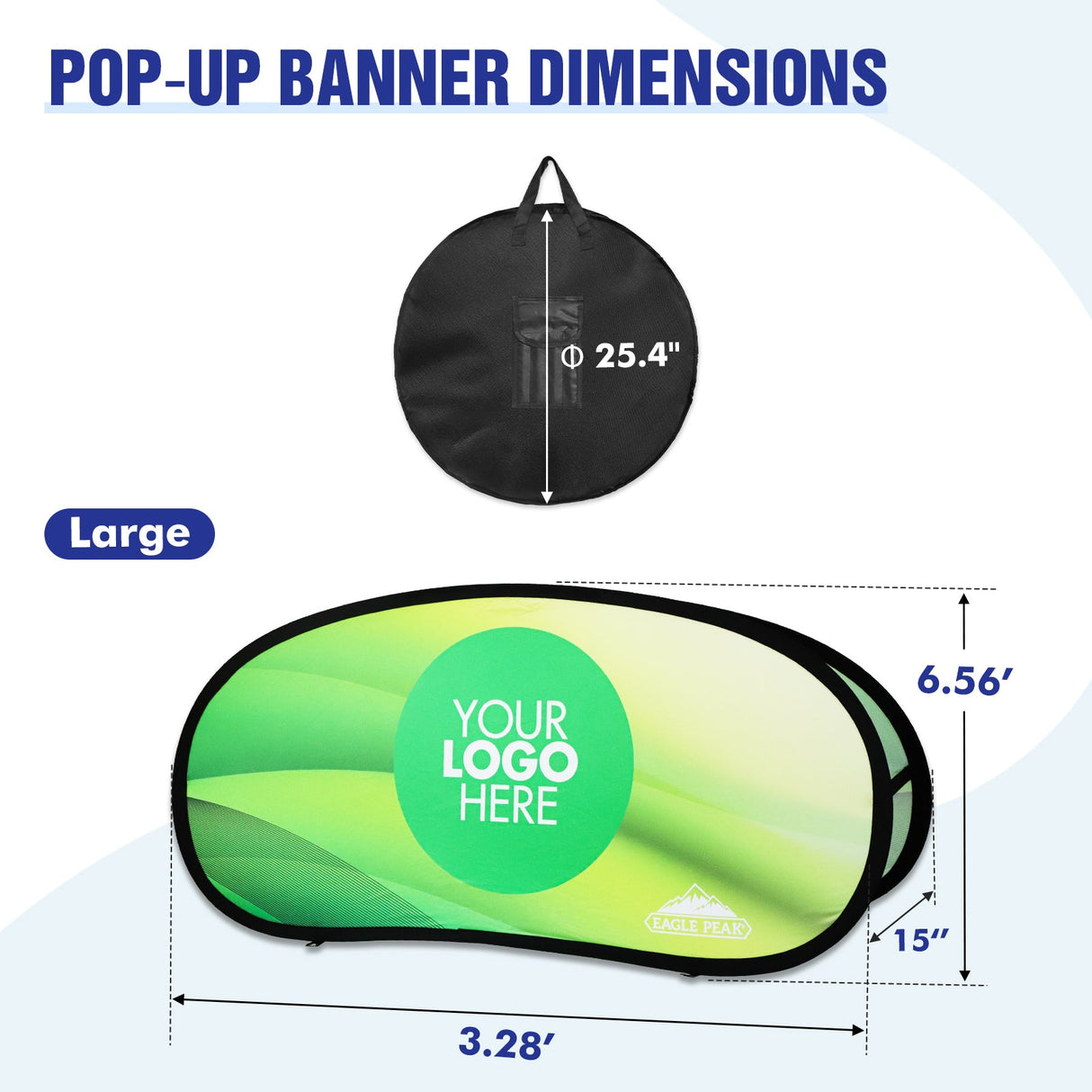 Custom A Frame Pop Up Banner Display, Vertical/Triangle/Oval/Circle/Horizontal - Eagle Peak Custom Canopy Tent