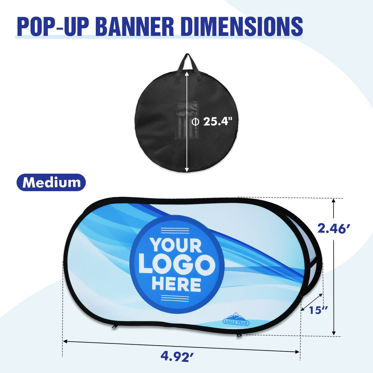 Custom A Frame Pop Up Banner Display, Vertical/Triangle/Oval/Circle/Horizontal - Eagle Peak Custom Canopy Tent
