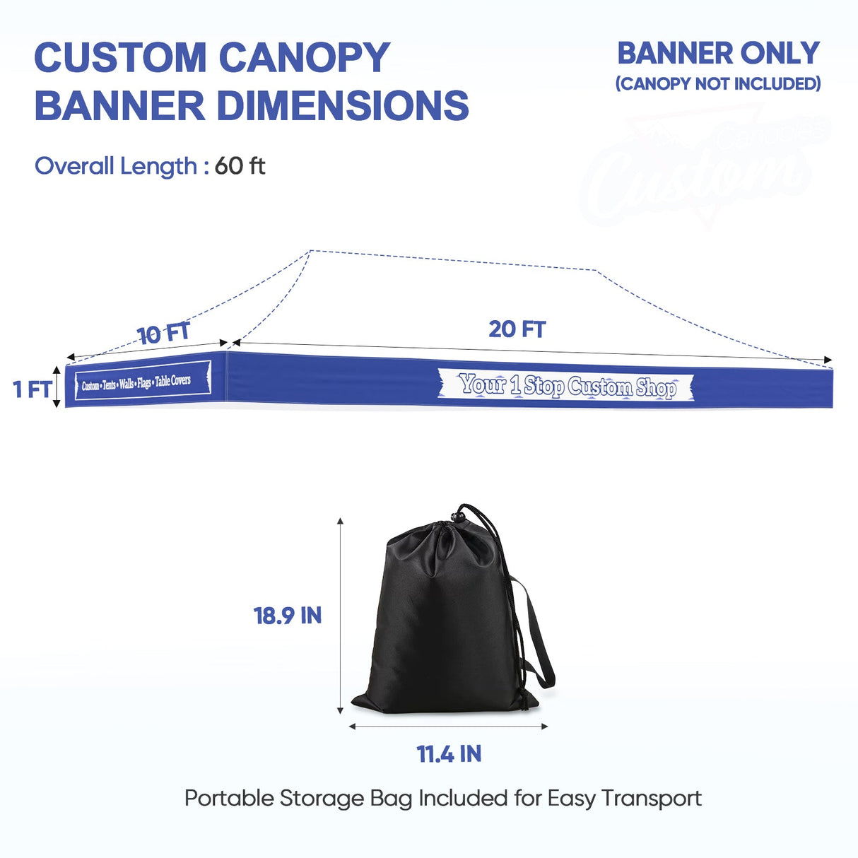 Custom Canopy Banner Personalized Banner with Logo for 10x10 Pop Up Canopy Tent Custom Sign - Eagle Peak Custom Canopy Tent