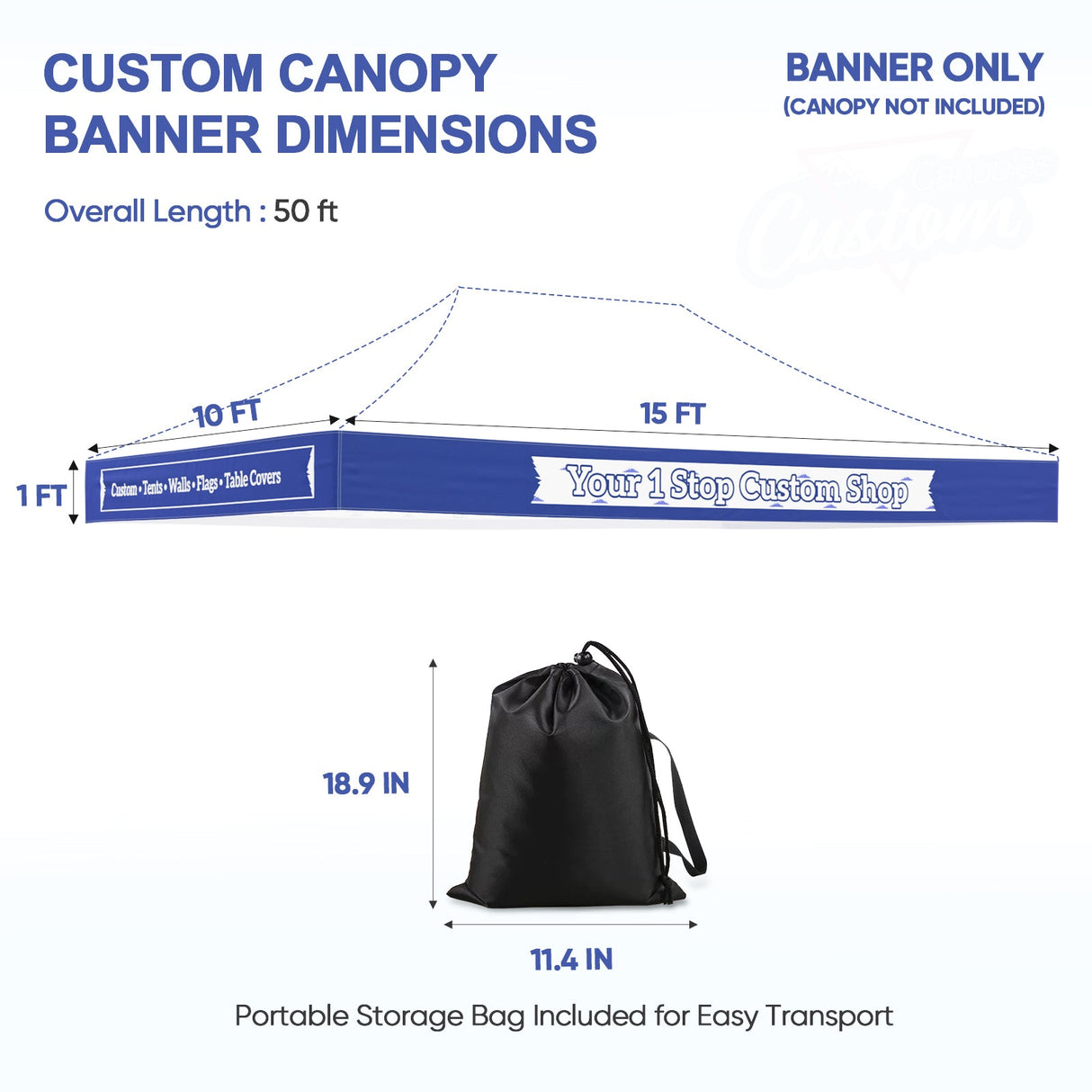 Custom Canopy Banner Personalized Banner with Logo for 10x10 Pop Up Canopy Tent Custom Sign - Eagle Peak Custom Canopy Tent
