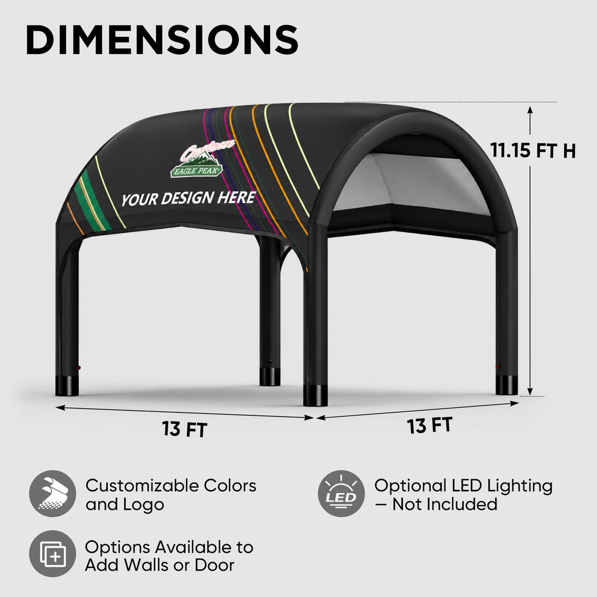 Custom Inflatable Event Tent with Logo, Cave Tent - Eagle Peak®