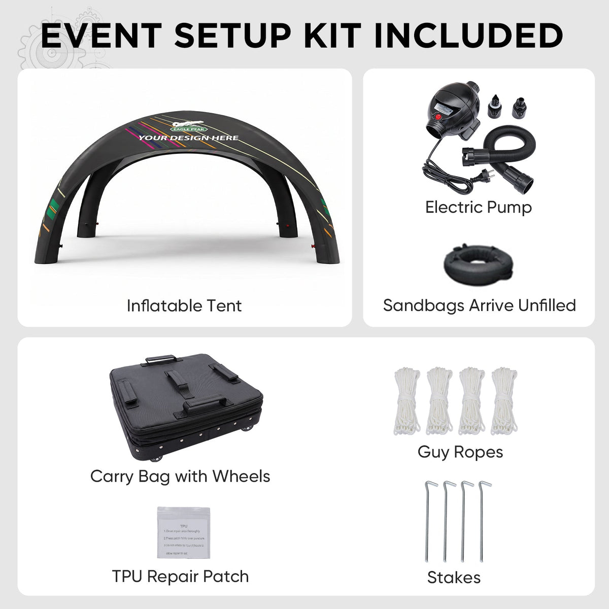 Custom Inflatable Event Tent with Logo, Spider Tent - Eagle Peak®