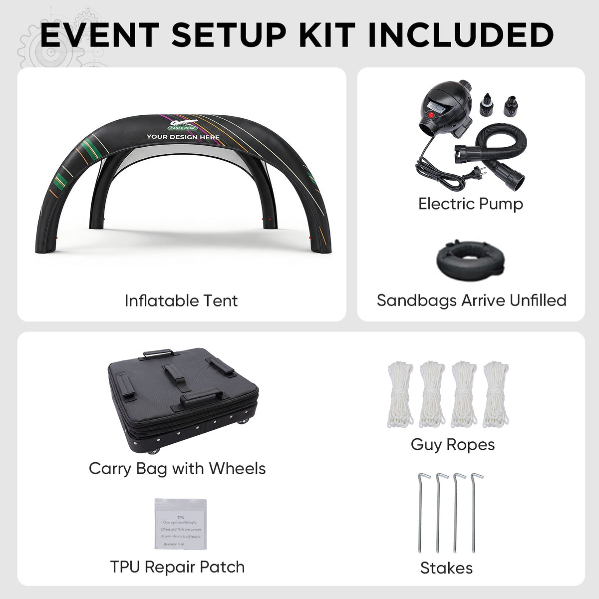 Custom Inflatable Event Tent with Logo, Spider Tent - Eagle Peak®