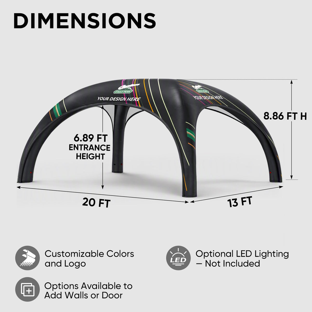 Custom Inflatable Event Tent with Logo, Spider Tent - Eagle Peak®