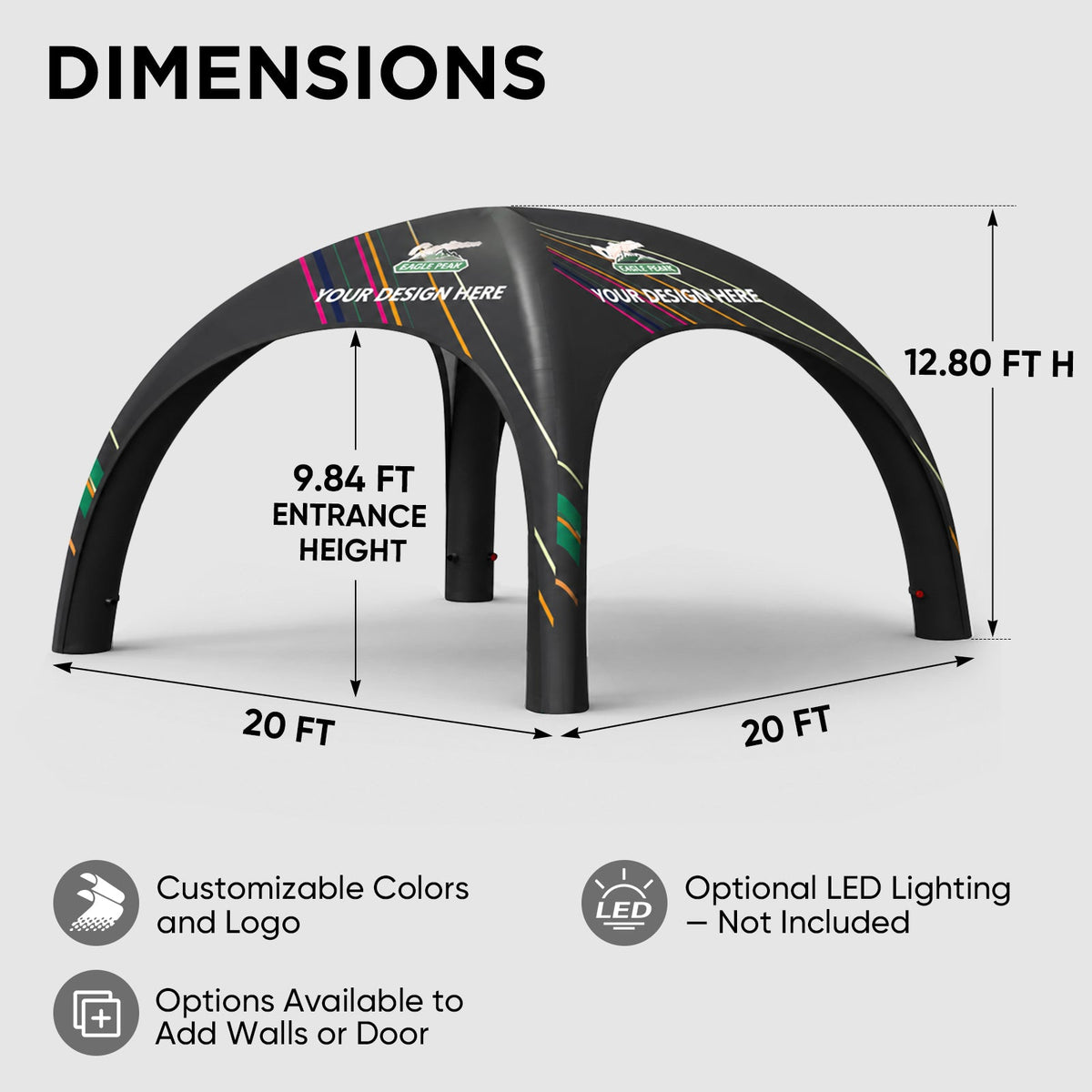 Custom Inflatable Event Tent with Logo, Spider Tent - Eagle Peak®