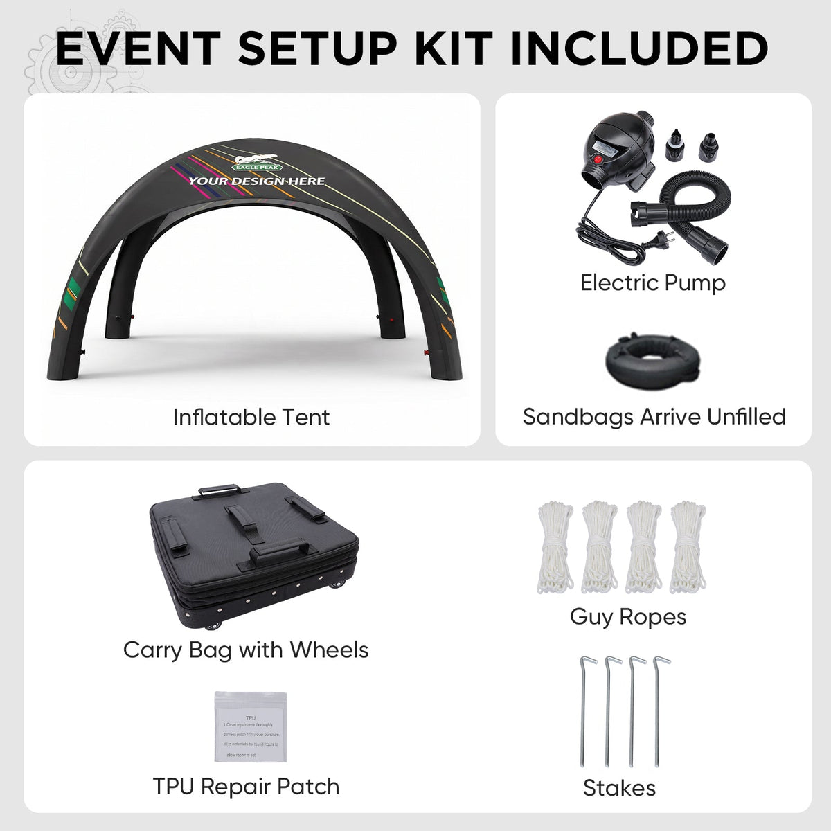 Custom Inflatable Event Tent with Logo, Spider Tent - Eagle Peak®