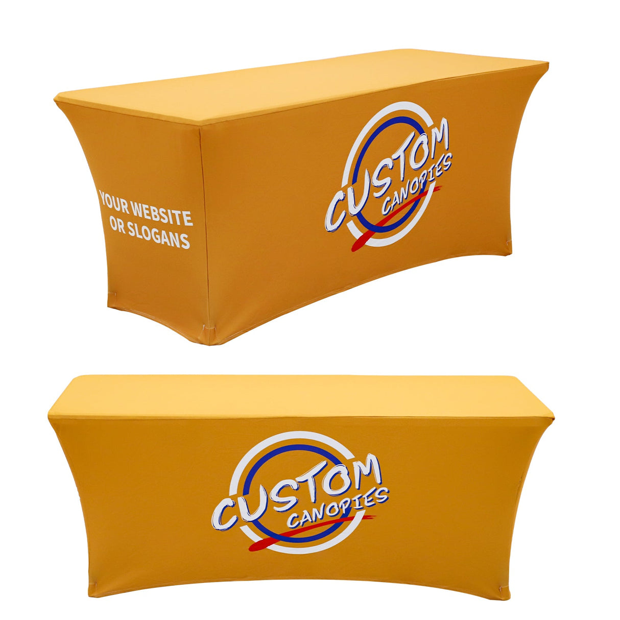 Custom Printed Stretch Table Cover with Your Logo and Design, 4/6/8ft - Eagle Peak