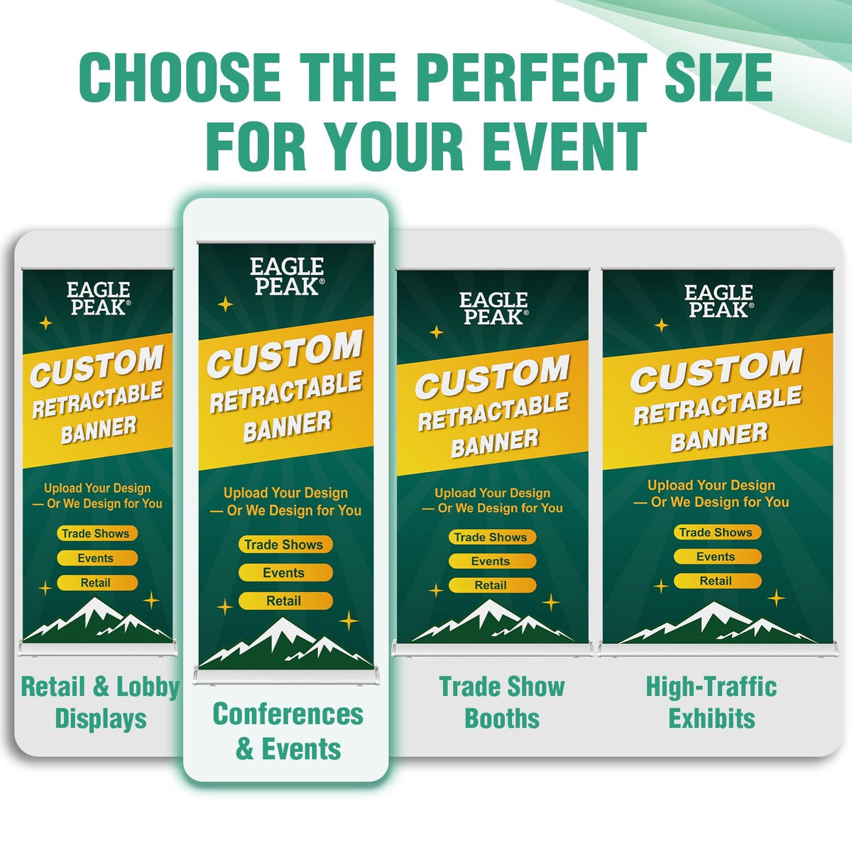 Custom Retractable Banner Stand with Your Business Logo - Eagle Peak®