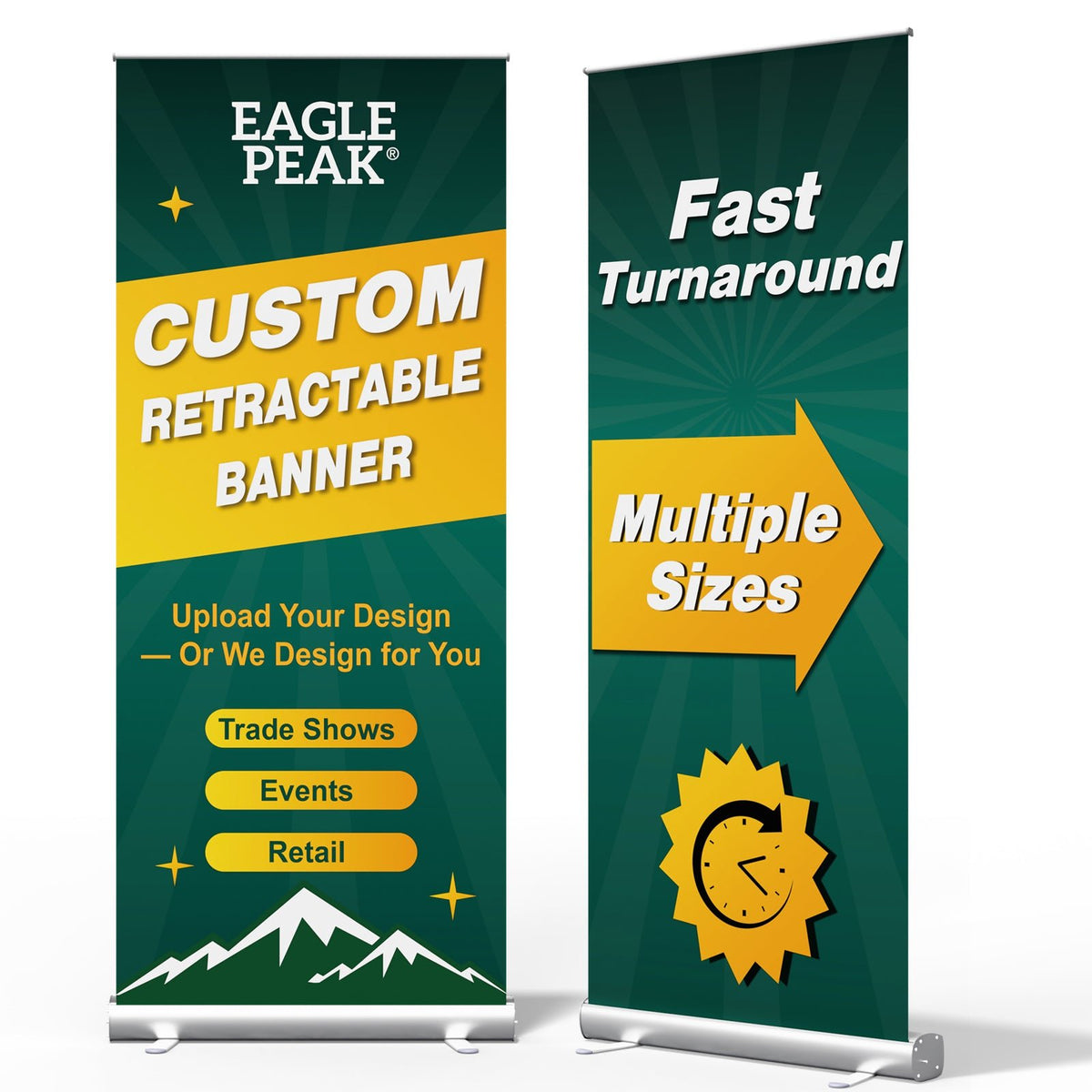 Custom Retractable Banner Stand with Your Business Logo - Eagle Peak®
