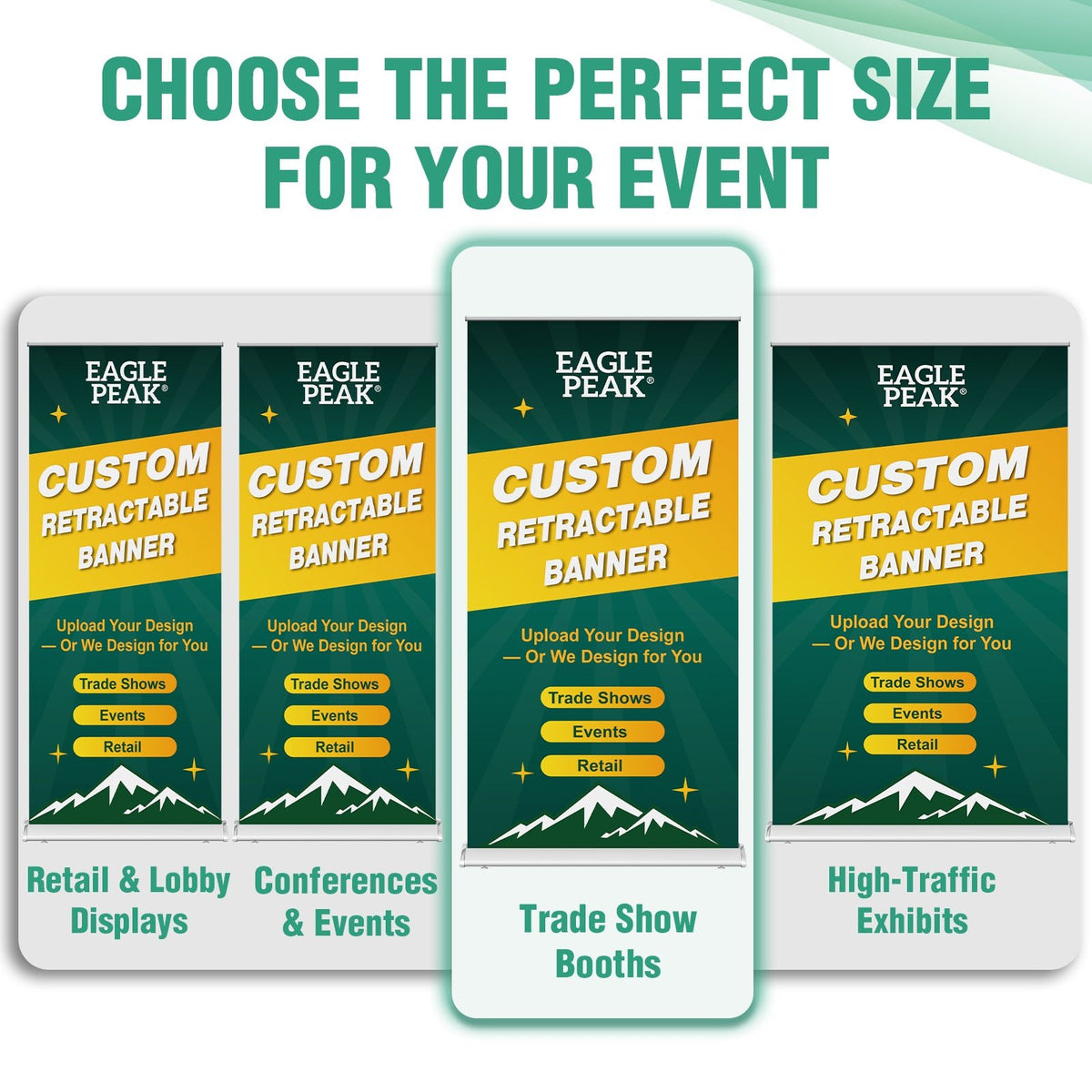 Custom Retractable Banner Stand with Your Business Logo - Eagle Peak®