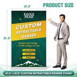 Custom Retractable Banner Stand with Your Business Logo - Eagle Peak®