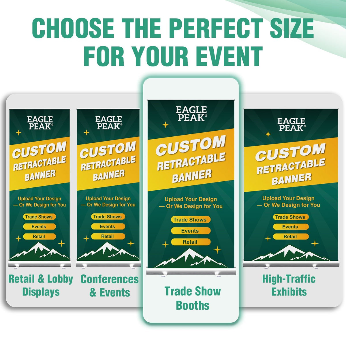 Custom Retractable Banner Stand with Your Business Logo - Eagle Peak®