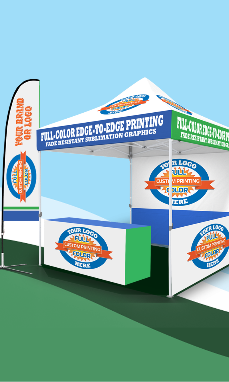 Custom Printed Canopy Tents, Flags,  Banners, and Table Covers