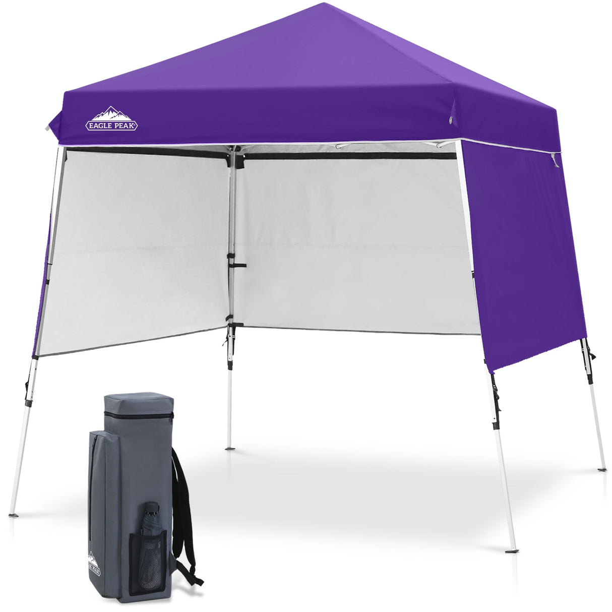 Day Tripper 8x8 Aluminum Super-Lightweight Slant Leg Pop Up Canopy with 3 Removable Walls - Eagle Peak®
