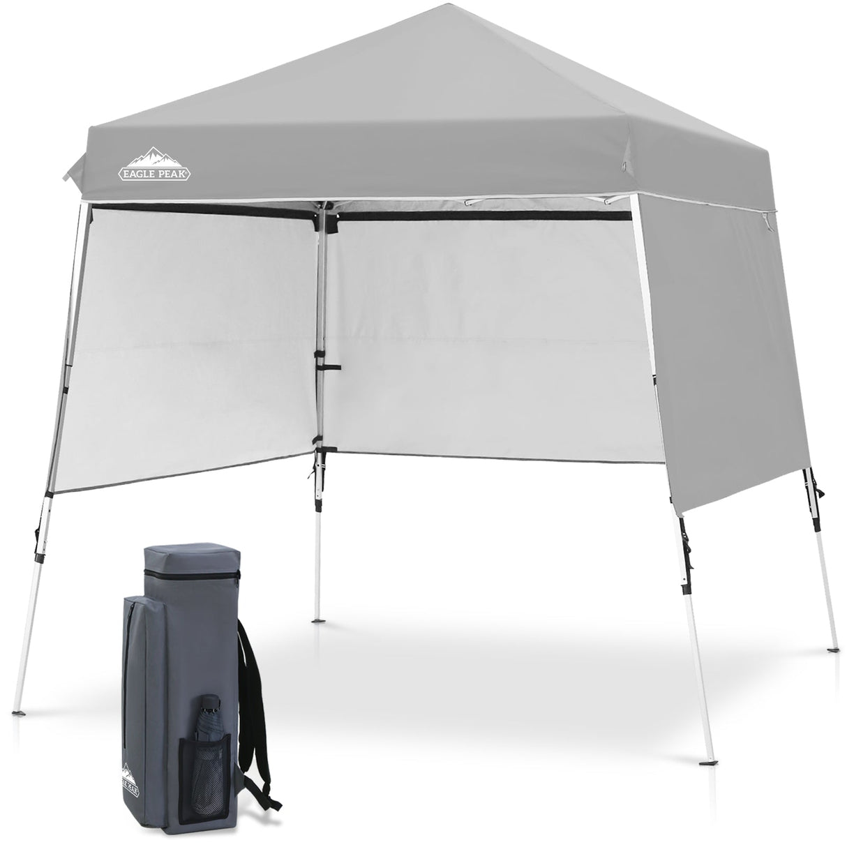 Day Tripper 8x8 Aluminum Super-Lightweight Slant Leg Pop Up Canopy with 3 Removable Walls - Eagle Peak®
