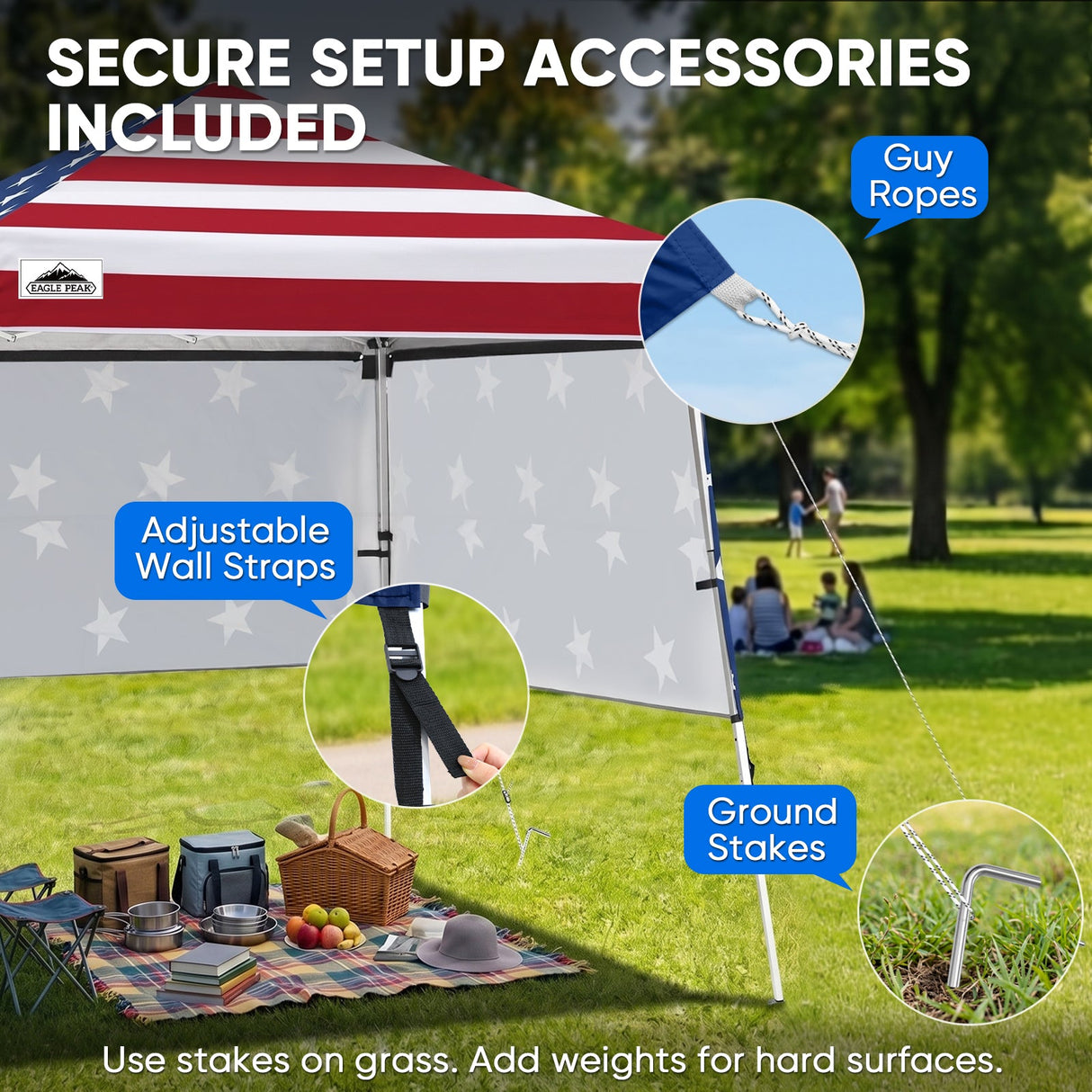 Day Tripper 8x8 Aluminum Super-Lightweight Slant Leg Pop Up Canopy with 3 Removable Walls - Eagle Peak®
