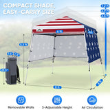 Day Tripper 8x8 Aluminum Super-Lightweight Slant Leg Pop Up Canopy with 3 Removable Walls - Eagle Peak®