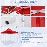 EAGLE PEAK 10x10 Heavy Duty Pop up Commercial Canopy Tent Instant Sun Shelter with Roller Bag, 4 Sandbags, Red / White / Blue / Black - Eagle Peak Canopy and Outdoor Products