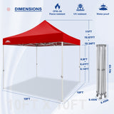 EAGLE PEAK 10x10 Heavy Duty Pop up Commercial Canopy Tent Instant Sun Shelter with Roller Bag, 4 Sandbags, Red / White / Blue / Black - Eagle Peak Canopy and Outdoor Products