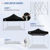 EAGLE PEAK 10x10 Heavy Duty Pop up Commercial Canopy Tent Instant Sun Shelter with Roller Bag, 4 Sandbags, Red / White / Blue / Black - Eagle Peak Canopy and Outdoor Products