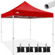 EAGLE PEAK 10x10 Heavy Duty Pop up Commercial Canopy Tent Instant Sun Shelter with Roller Bag, 4 Sandbags, Red / White / Blue / Black - Eagle Peak Canopy and Outdoor Products