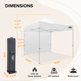 EAGLE PEAK 10x10 Heavy Duty Pop up Commercial Canopy Tent with One Removable Sidewall, Roller Bag, 4 Sandbags, White - Eagle Peak Canopy and Outdoor Products