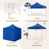 EAGLE PEAK 10x10 Heavy Duty Pop up Commercial Canopy with Removable Sidewalls,4 Sandbags - Eagle Peak Canopy and Outdoor Products