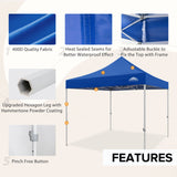 EAGLE PEAK 10x10 Heavy Duty Pop up Commercial Canopy with Removable Sidewalls,4 Sandbags - Eagle Peak Canopy and Outdoor Products