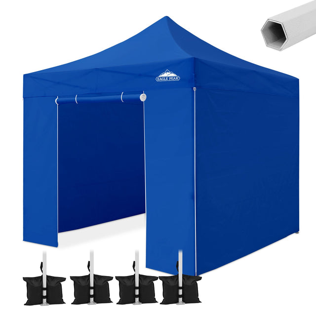 EAGLE PEAK 10x10 Heavy Duty Pop up Commercial Canopy with Removable Sidewalls,4 Sandbags - Eagle Peak Canopy and Outdoor Products