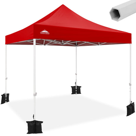 EAGLE PEAK 10x10 New Heavy Duty Pop up Commercial Canopy Tent with Roller Bag and 4 Sandbags - Eagle Peak Canopy and Outdoor Products