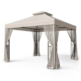 EAGLE PEAK 10x10 Patio Gazebo with Screen Walls and Corner Shelves - Eagle Peak Canopy and Outdoor Products