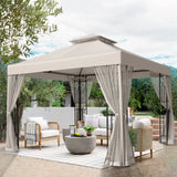 EAGLE PEAK 10x10 Patio Gazebo with Screen Walls and Corner Shelves - Eagle Peak Canopy and Outdoor Products