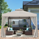 EAGLE PEAK 10x10 Patio Gazebo with Screen Walls and Corner Shelves - Eagle Peak Canopy and Outdoor Products