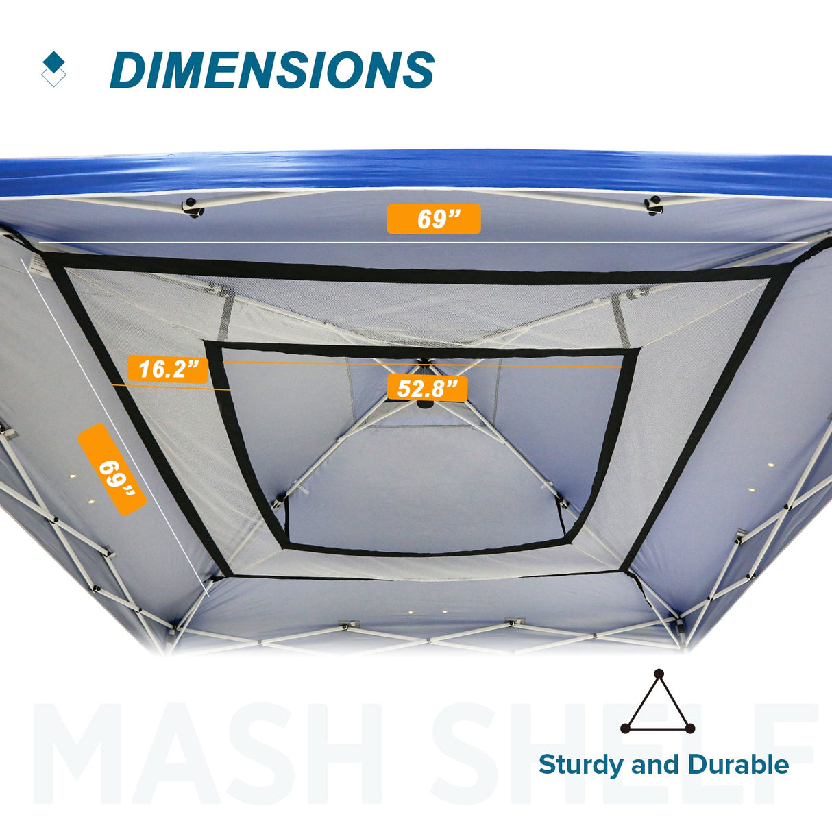 EAGLE PEAK 10x10 Pop up Canopy Tent Mesh Shelf, Universal Gear Loft Hanging Shelf, Fits for Most 10x10 Instant Canopies - Eagle Peak Canopy and Outdoor Products