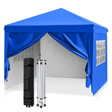 EAGLE PEAK 10x10 Pop Up Canopy Tent with 4 Side Walls, Easy Set up Shelter with 100 Square Feet of Shade, Blue / Red / Gray / White / Black - Eagle Peak Custom Canopy Tent