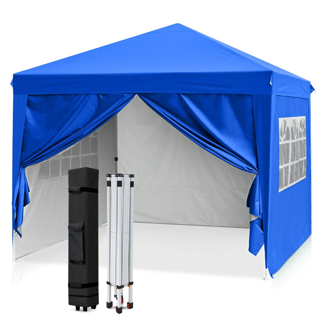 EAGLE PEAK 10x10 Pop Up Canopy Tent with 4 Side Walls, Easy Set up Shelter with 100 Square Feet of Shade, Blue / Red / Gray / White / Black - Eagle Peak Custom Canopy Tent