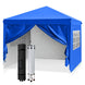 EAGLE PEAK 10x10 Pop Up Canopy Tent with 4 Side Walls, Easy Set up Shelter with 100 Square Feet of Shade, Blue / Red / Gray / White / Black - Eagle Peak Custom Canopy Tent