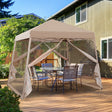 EAGLE PEAK 10x10 Slant Leg Easy Setup Pop Up Canopy Tent with Mosquito Netting 64 sqft of Shade - Eagle Peak Canopy and Outdoor Products