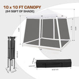 EAGLE PEAK 10x10 Slant Leg Easy Setup Pop Up Canopy Tent with Mosquito Netting 64 sqft of Shade - Eagle Peak Canopy and Outdoor Products